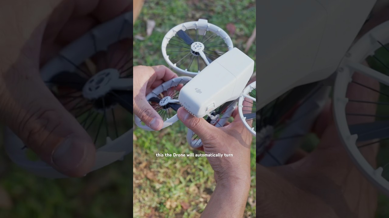DJI Flip automatically turns on when you unfold the propellers and powers down when you close them
