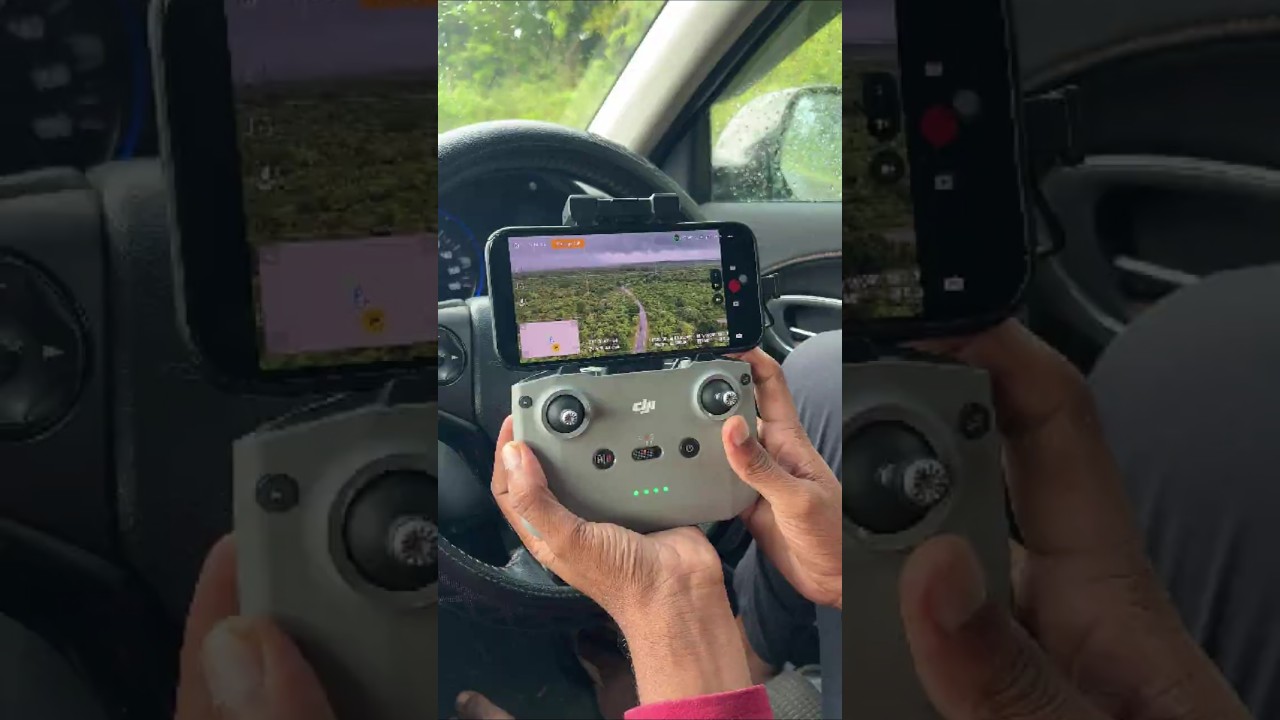 🎮🚗 “Flying a Drone from Inside the Car! 😱 | DJI Air 3 Controller Test Drive ✈️🌲”
